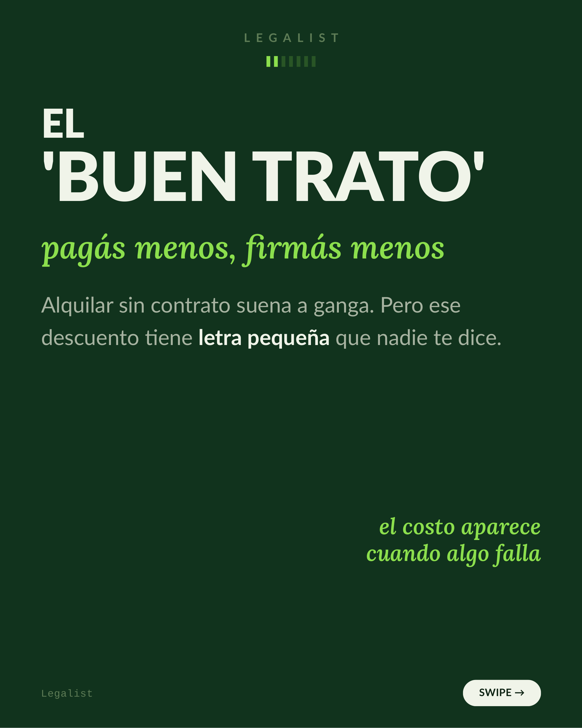 3 cosas que perdés al alquilar sin contrato — slide 2