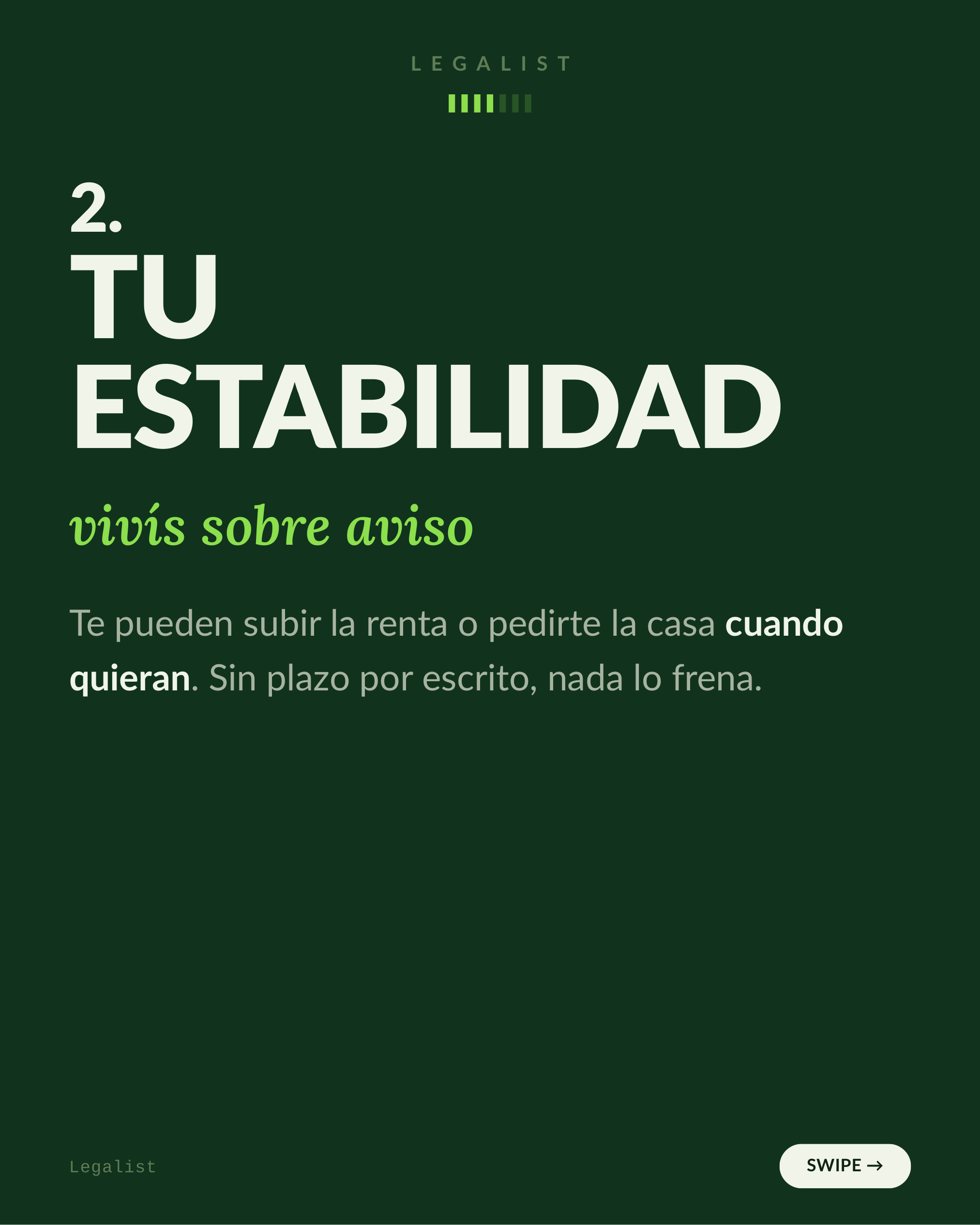 3 cosas que perdés al alquilar sin contrato — slide 4