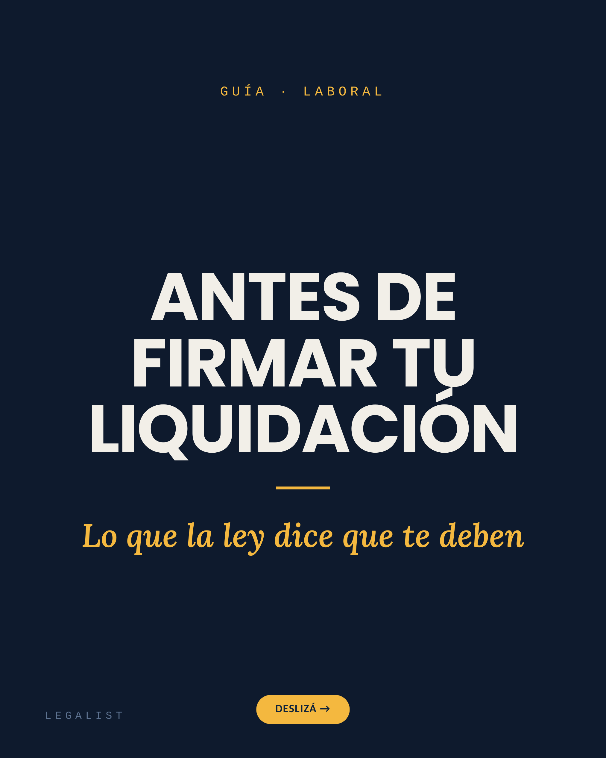 Antes de firmar tu liquidación — slide 1