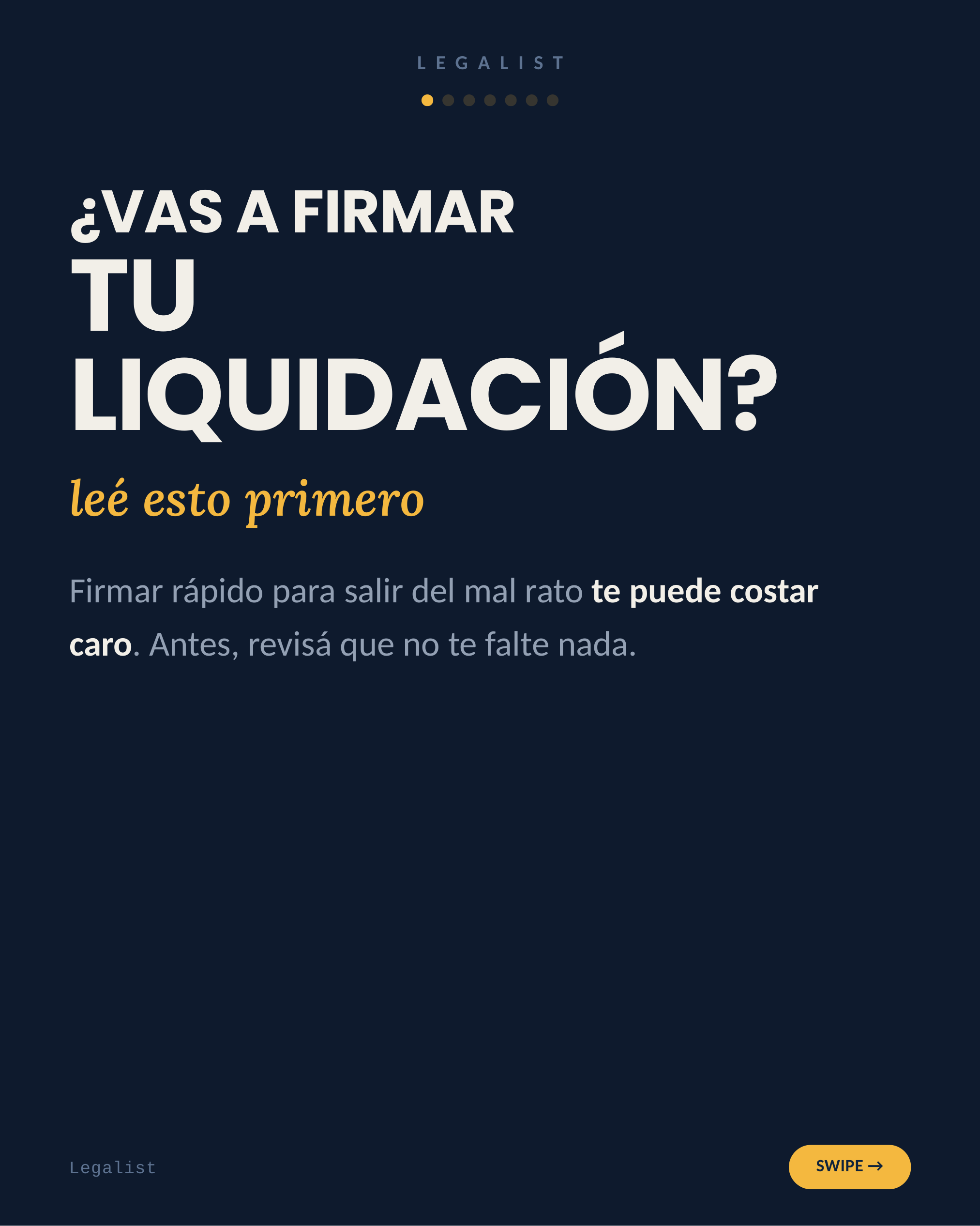 Antes de firmar tu liquidación — slide 2